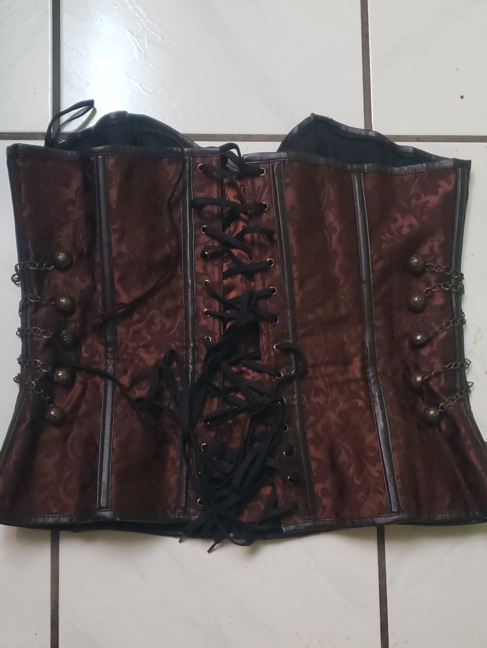 Like new brown/black Brocade Lace-Up Waist Cincher Corset